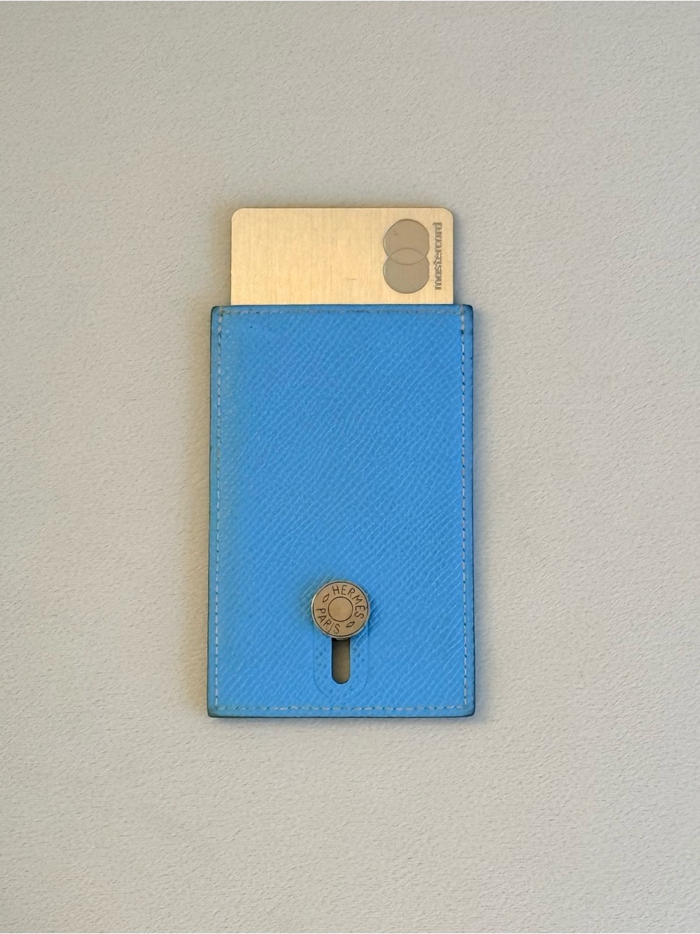 Hermes Diabolo Card Holder Light Blue